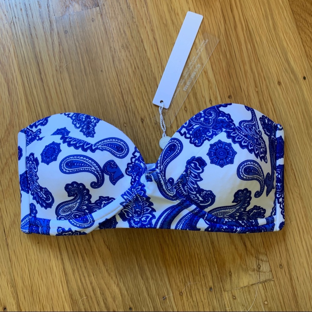 Mikoh bandeau paisley print bikini top